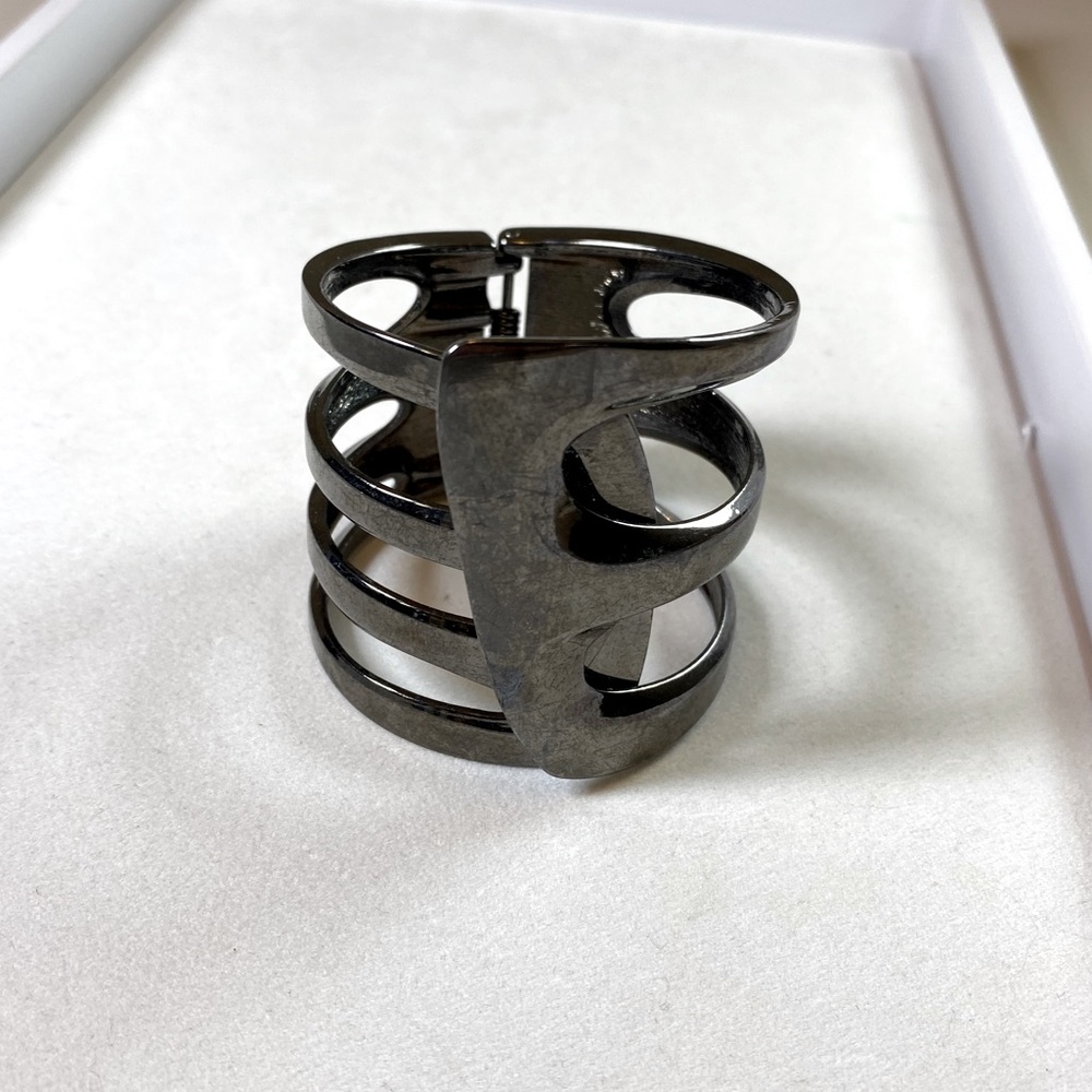 Hematite Statement Clamp Bracelet - image 1